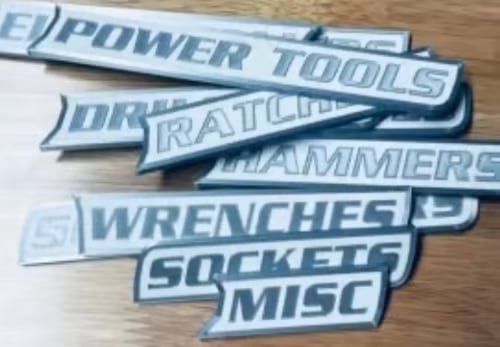 Custom Premium Magnetic Toolbox Labels for Tool Organization - 12 Pack of High Quality 3D Printed Personalized Magnets
