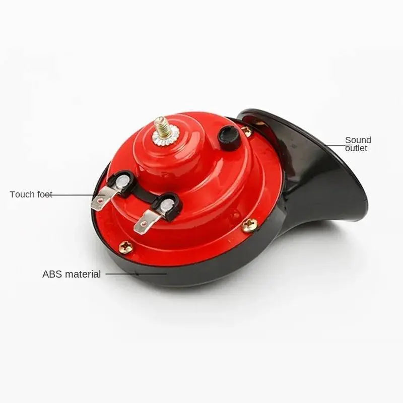 12V Dual-Tone Vehicle Horn with Snail ABS Housing and Waterproof Sealing, Relay Wiring