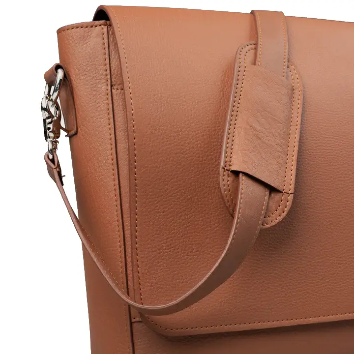 Happy Shopee Full Grain Milled Leather Messenger - 16" Executive Laptop Briefcase