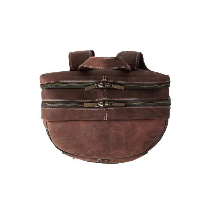 Happy Shopee Pull-Up Cowhide Leather Triple-Compartment Backpack - 16" Laptop Capacity