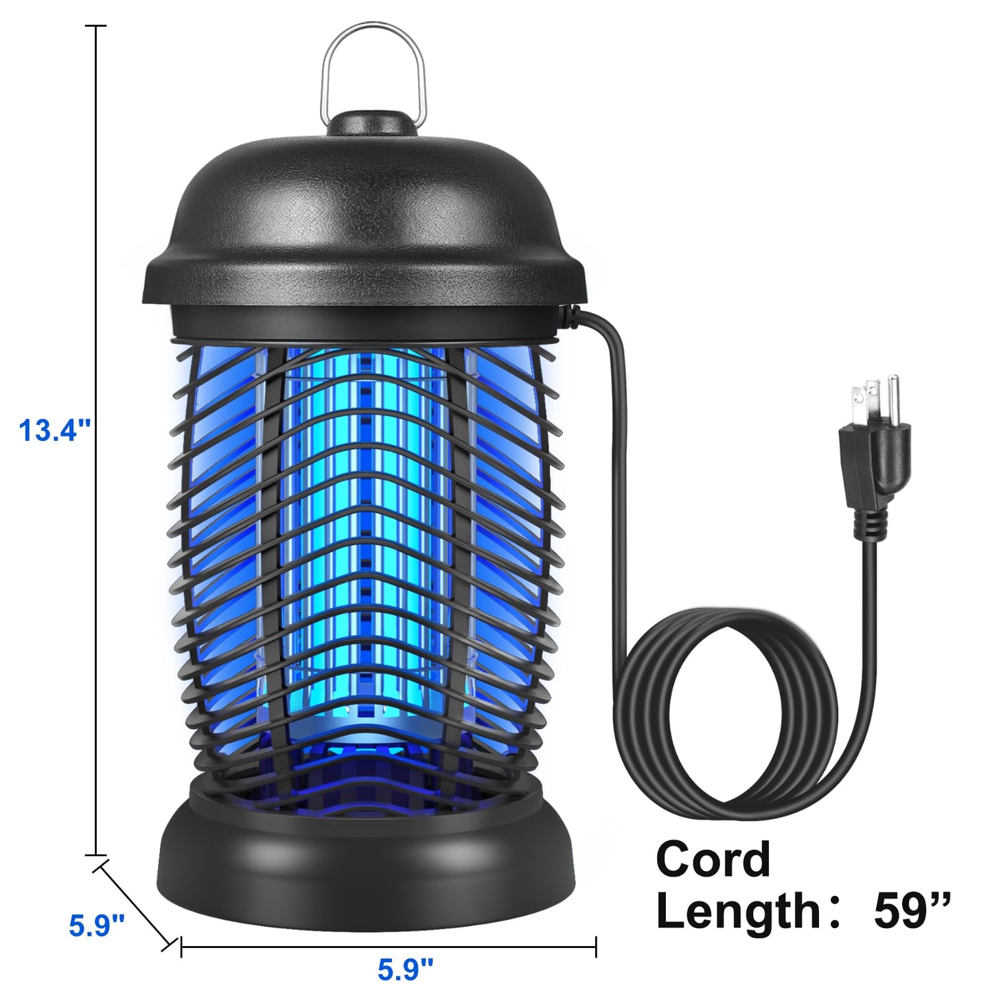 Bug Zapper Outdoor, 4200V Electric Mosquito & Fly Zapper, Black