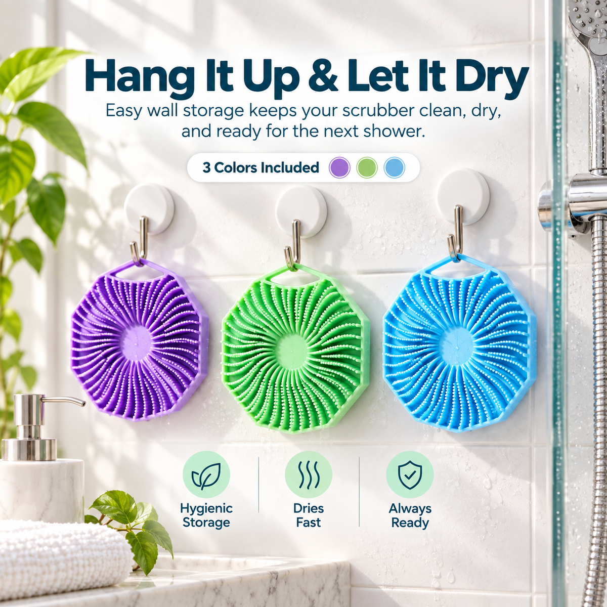 Ditch the Soggy Loofah β 3-Pack Silicone Scrubber Set
