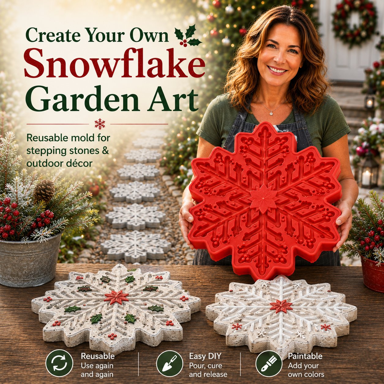 Reusable Sunflower Stepping Stone Mold