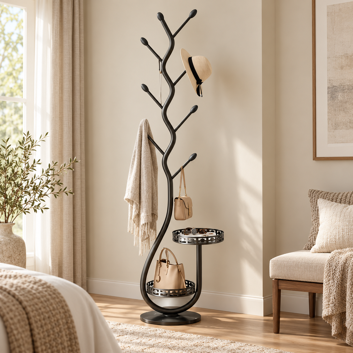 Coat Rack Storage Scandinavian Design Tree Shape
