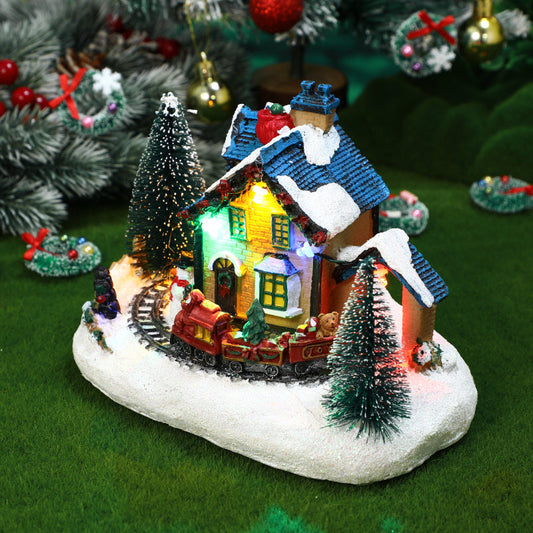 LED Christmas Village House β Light Up Winter Scene Resin Ornament for Tabletop Holiday Decorations and Gifts