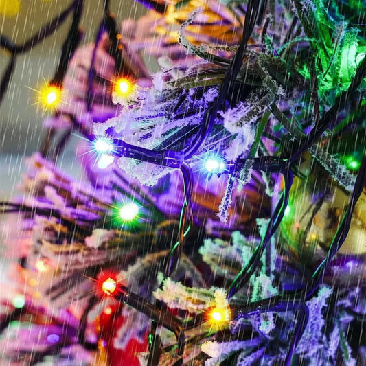LED Waterfall Christmas Lights β Hanging Garland String Lights for Trees, Gardens, Patios and Holiday Displays