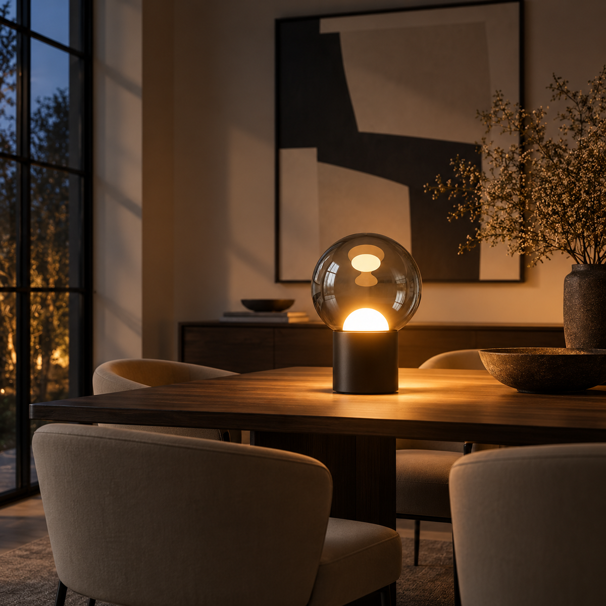 Dimmable LED Modern Table Lamp Adjustable Touch Base Oval
