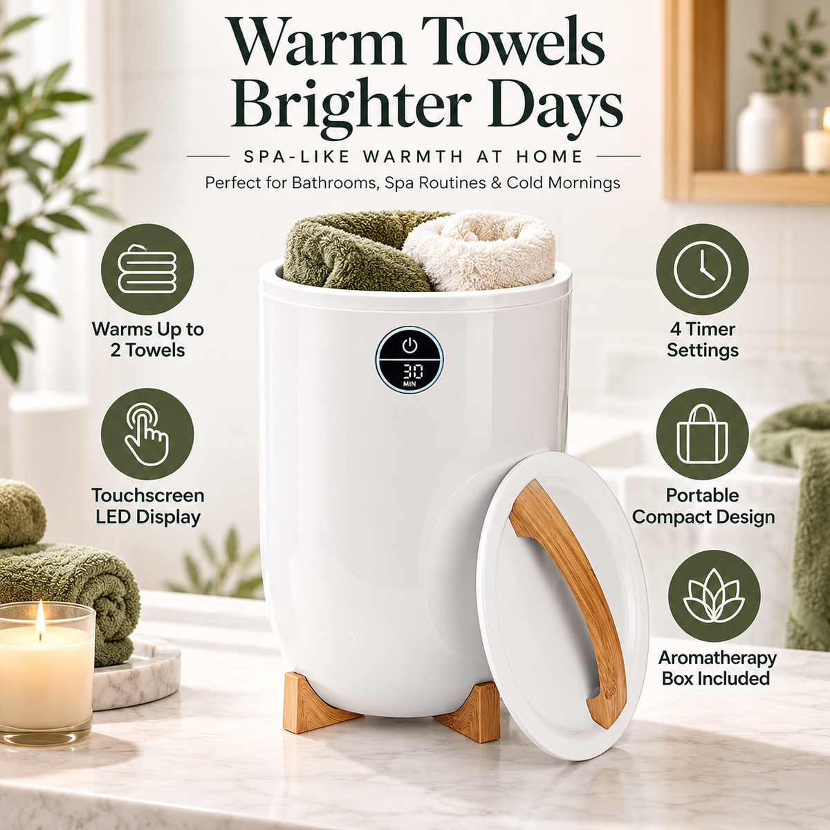 Electric Towel Warmer Timer Bathroom Appliance