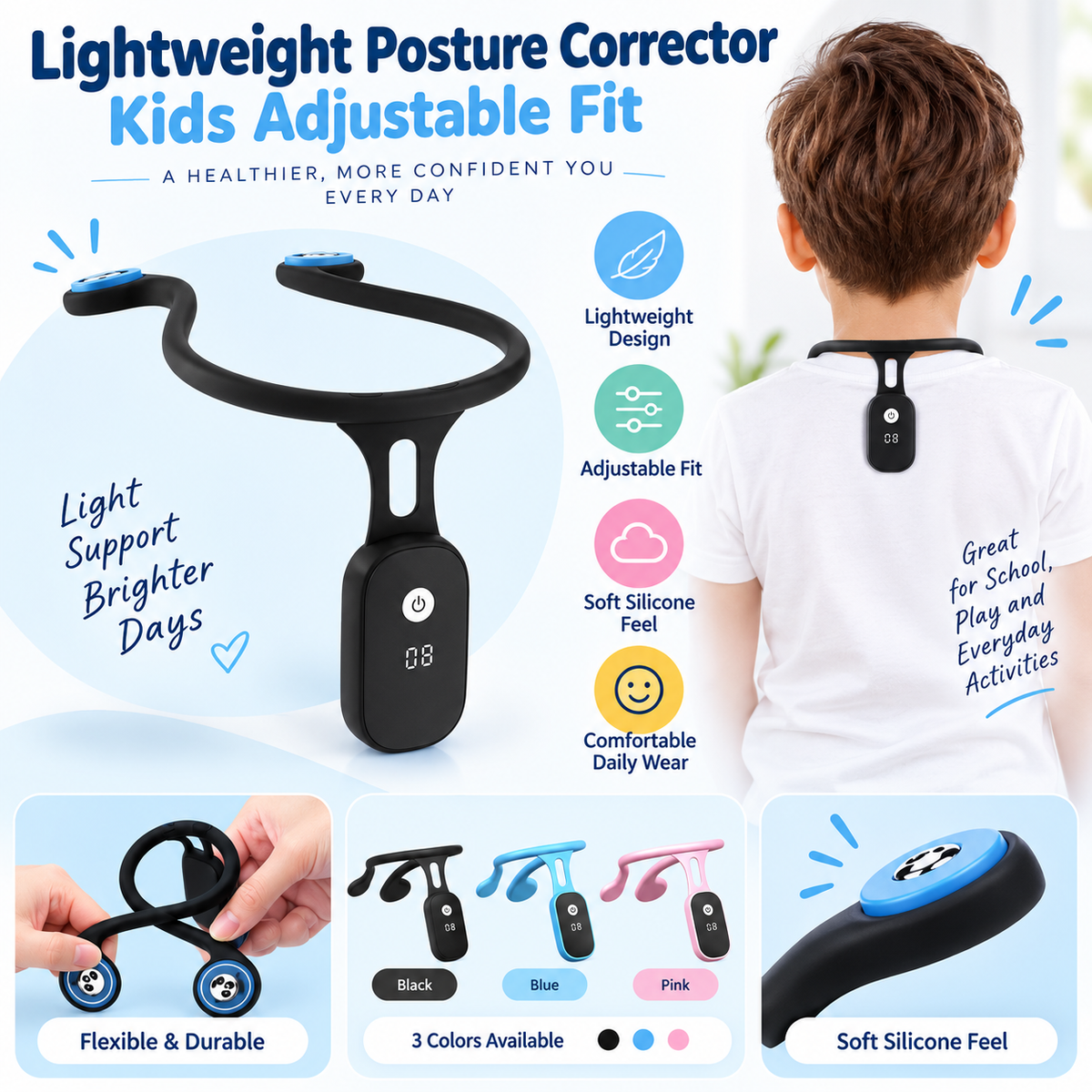 Lightweight Posture Corrector Kids Adjustable Fit