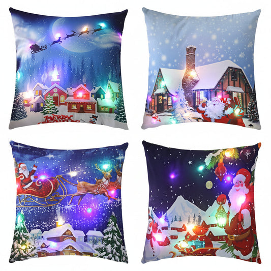 LED Christmas Pillow Cover β Light Up Cushion Case for Holiday Living Room Decor and Seasonal Home Accents