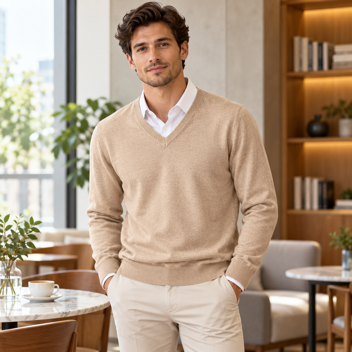 Men's Crew Neck Pullover Sweater | Casual Knit