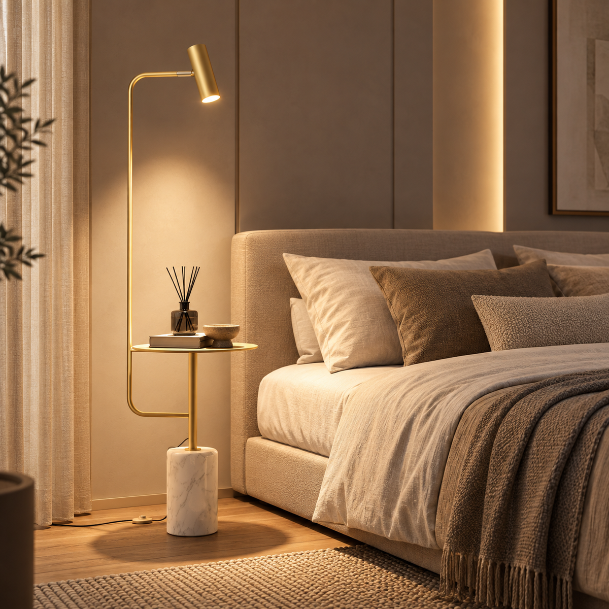Modern Floor Lamp Table Bedroom Accent Lighting
