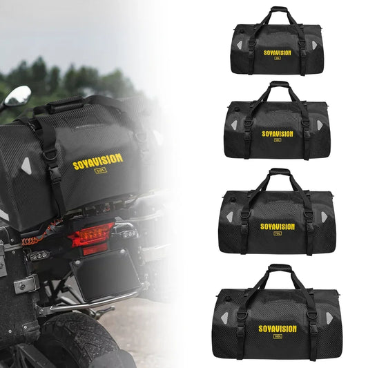 Roll Top Tail Bag with Reflective Strips and Convertible Carry Straps, 40L and 66L