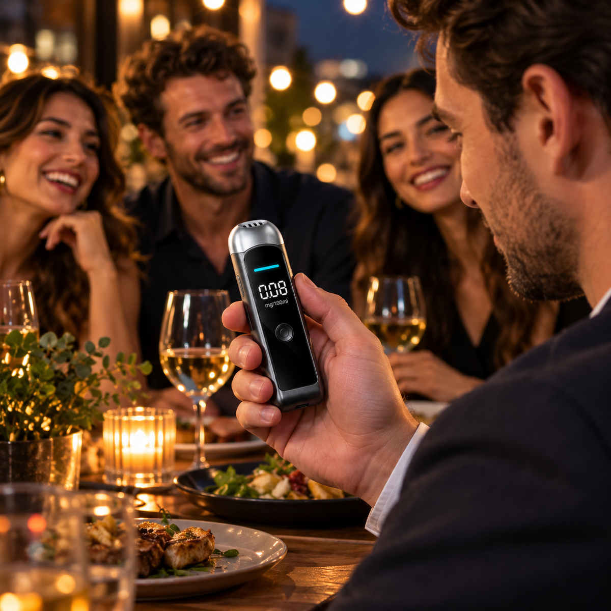 Portable Breathalyser Digital Alcohol Tester Compact Design