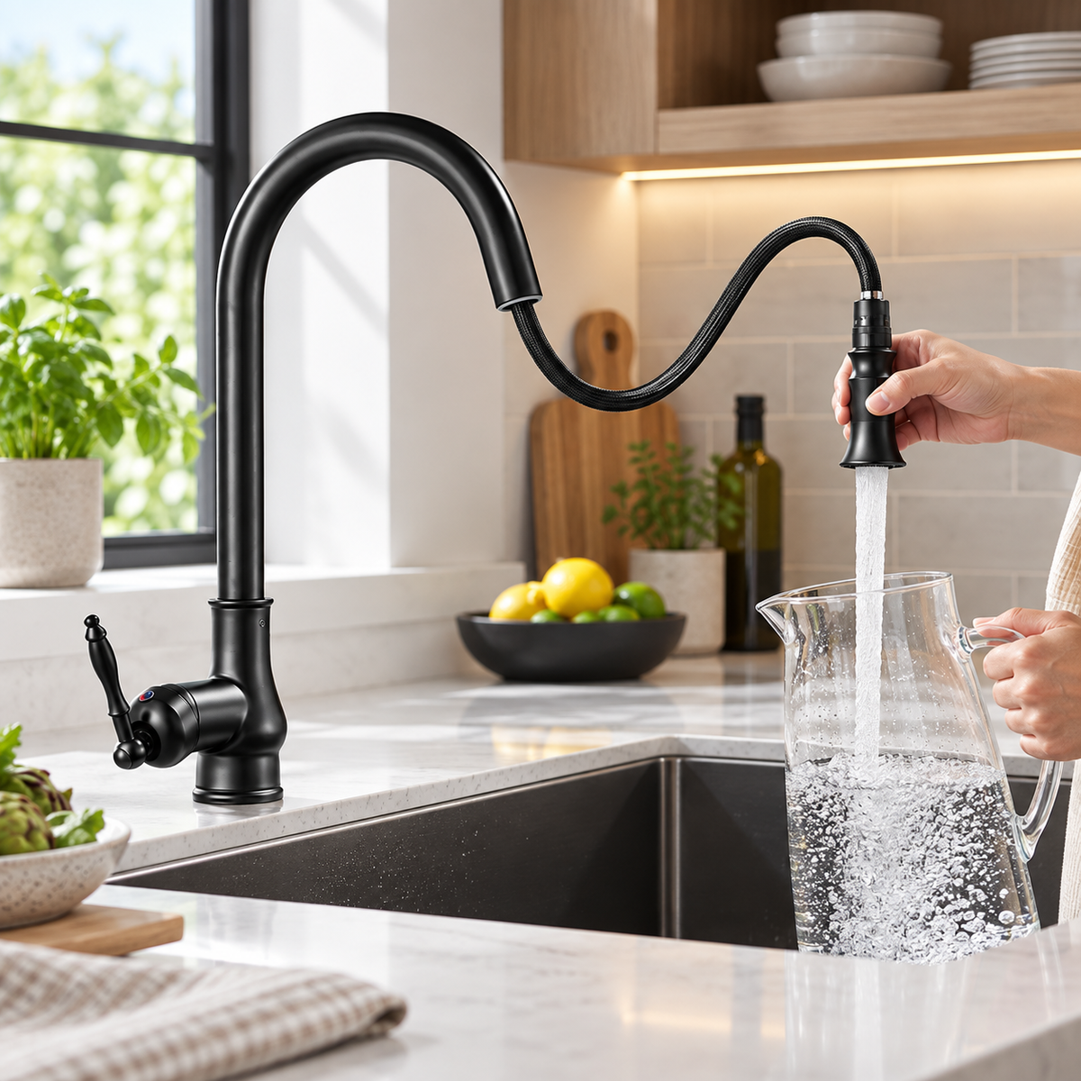 Pull Out Kitchen Faucet Flexible Spray Pull Down Design