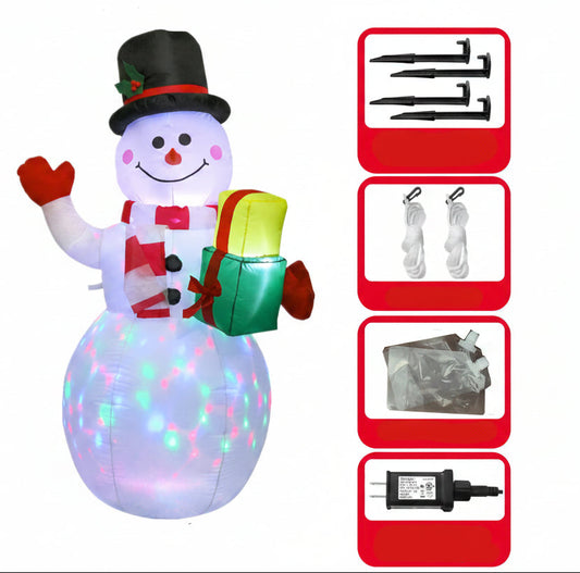 Inflatable Santa on Polar Bear – 2.1M LED Outdoor Christmas Yard Decoration for Gardens and Holiday Displays