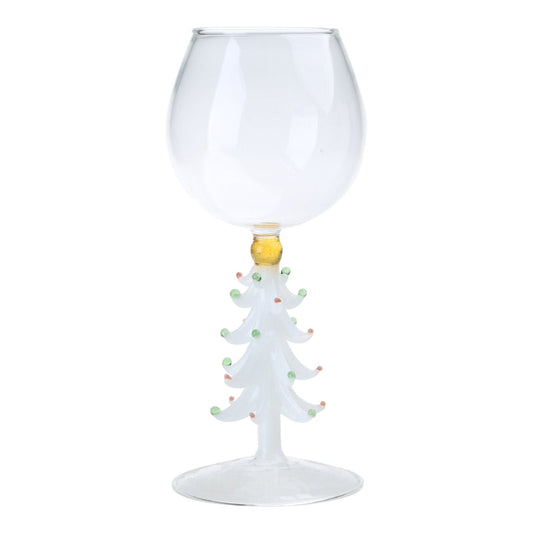 Christmas Tree Glass Cup – Stemless Drinking Glass with Festive Tree Figurine for Holiday Beverages and Entertaining