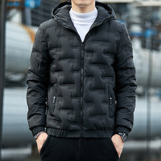 Men's Lightweight Down Jacket – Warm Korean Style Winter Coat with Plus Size Fit for Casual Outdoor Everyday Comfort