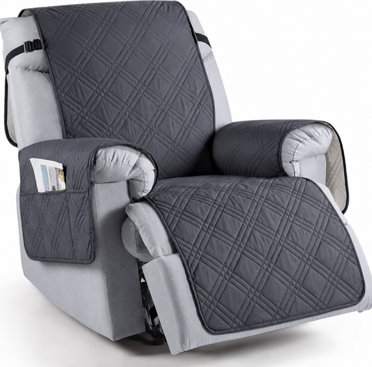 Recliner Chair Cover with Microfiber Surface and Silicone Grip, Machine Washable