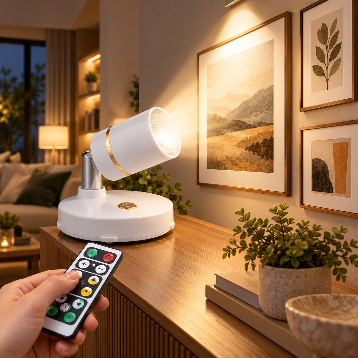 Wireless Spotlight Remote Control Dimmable LED Adjustable