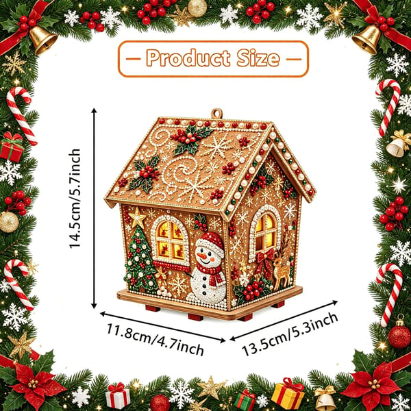 Christmas Pearl Cottage Art Kit | Pre-Cut Wooden Panels, Sparkling Rhinestones, Pearl Beads & Complete Tools for a 3D Holiday House