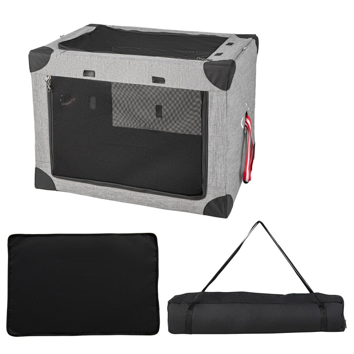 Collapsible Heavy Duty Pet Travel Crate for Dogs and Cats with Doors