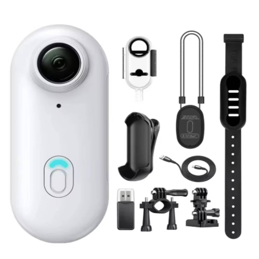 Compact 4K Action Camera with 360 Rotating Clip and Waterproof Case