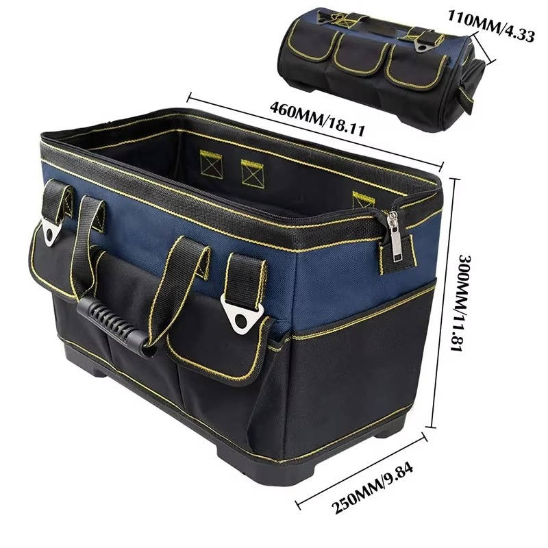 Heavy Duty Tool Bag with Wide Mouth & Waterproof Base