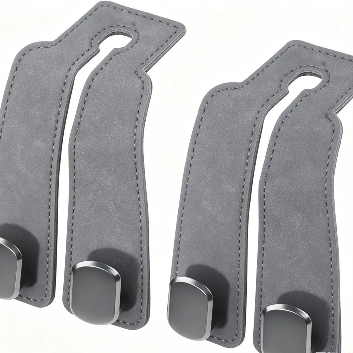 2pcs Heavy-Duty Car Seat Headrest Hooks ā Leather & Metal Purse Organizer for Handbags & Groceries