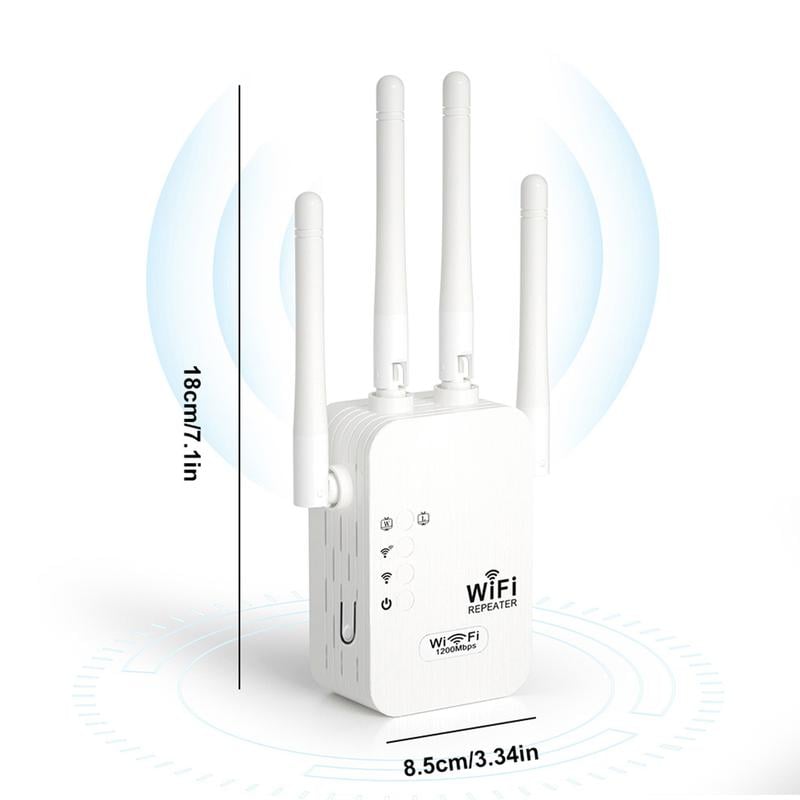 1200Mbps Dual Band WiFi Extender – Covers 10,000 sq.ft & 50 Devices