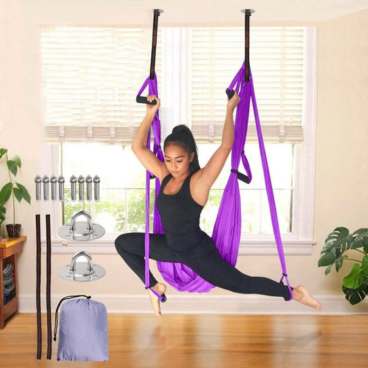 Flexible Aerial Silk Yoga Hammock Swing, Durable, Adjustable, Portable