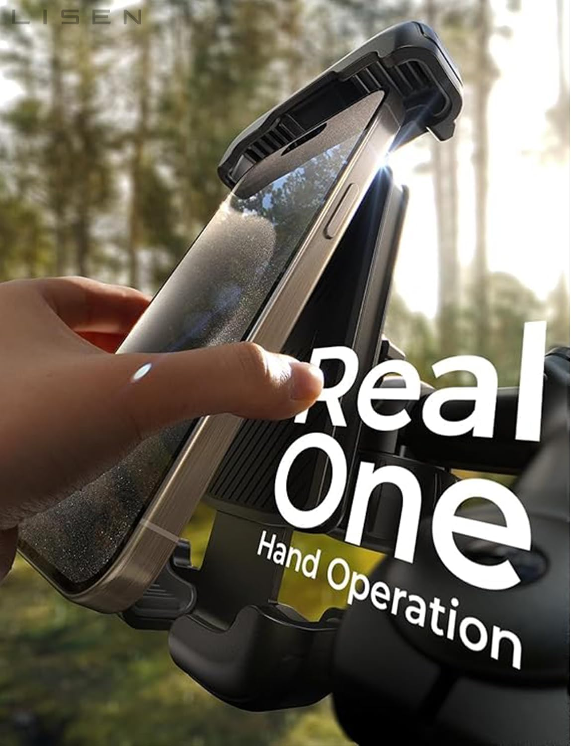 Bike Phone Holder with 360 Degree Rotation and Four Corner Grip for 4.7-6.8in Phones
