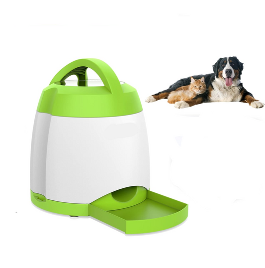 Interactive Dog Treat Dispenser with Remote Control and Dual Power, Puzzle Toy for Indoor Outdoor Play