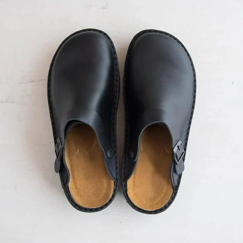 Orthopedic Slippers with Rocker Sole and Removable Insole, Open Back Design
