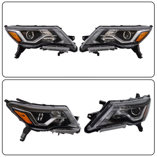 2017 to 2020 Nissan Pathfinder Halogen Headlights, Factory Style Clear Lens Assembly, Left Driver & Right Passenger Side Pair, Direct OEM Fit