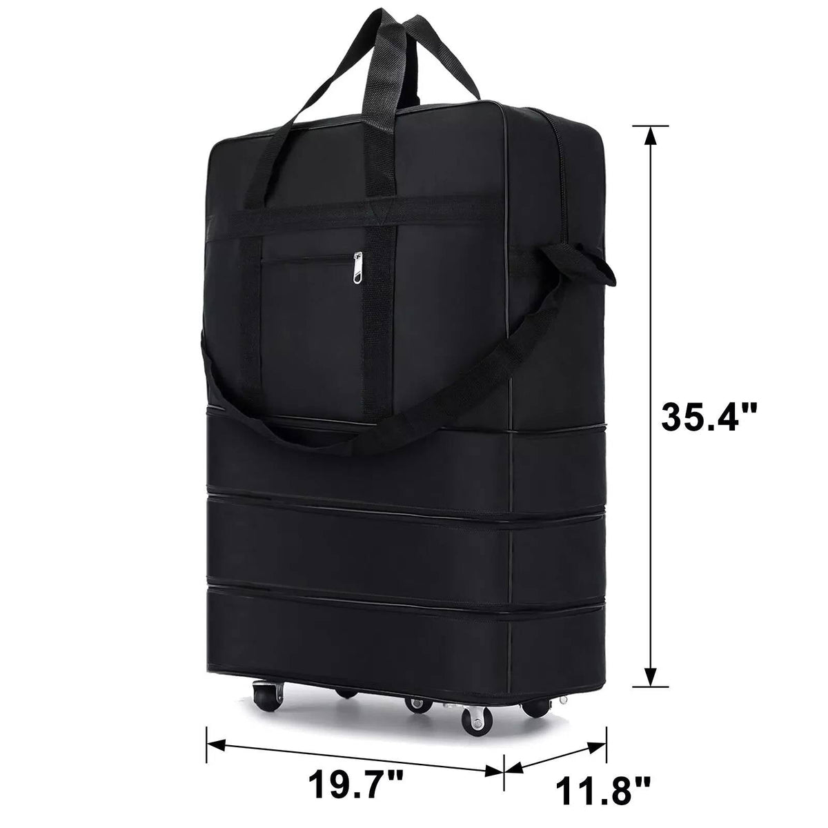 Rolling Duffle Bag with Five Rotating Wheels and Expandable Compartments, 42in