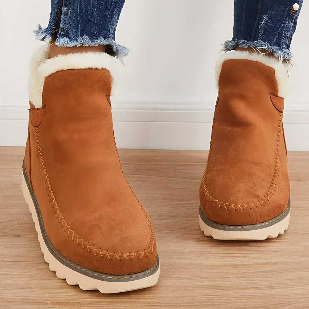 Women's Winter Ankle Slip-on Boots | Lined