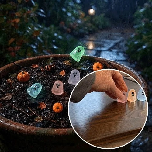 Glow-in-the-Dark Mini Ghost Decor  – 20/50PCS Cute Resin Halloween Set