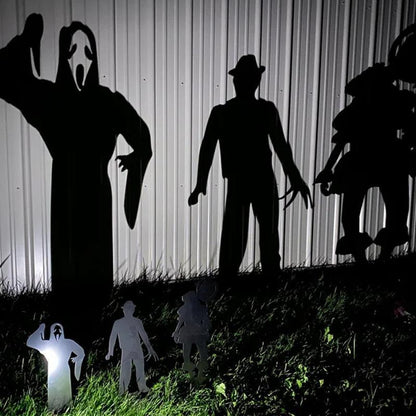 Metal Villain Shadow Caster Yard Stake with Ground Mount and Spotlight Projection