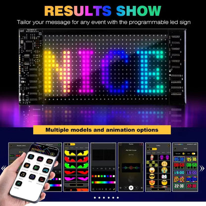 Car Windshield LED Display Panel with Remote Control and Music Sync
