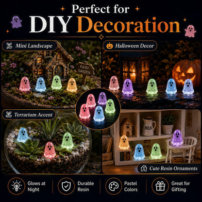 Glow-in-the-Dark Mini Ghost Decor  – 20/50PCS Cute Resin Halloween Set