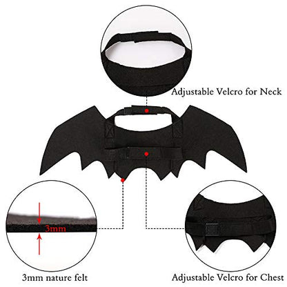 Bat Wings Costume Accessory with Adjustable Dual Straps for Cats and Small Dogs
