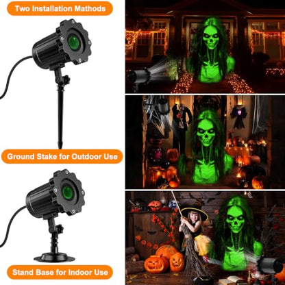 Skull Ghost Projector Light with 270° Rotation and 3D Moving Effect