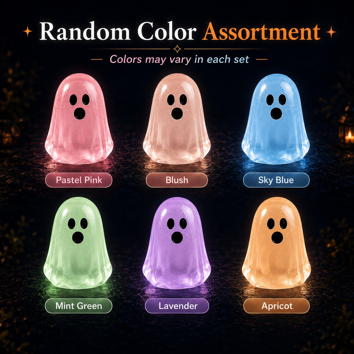 Glow-in-the-Dark Mini Ghost Decor  – 20/50PCS Cute Resin Halloween Set