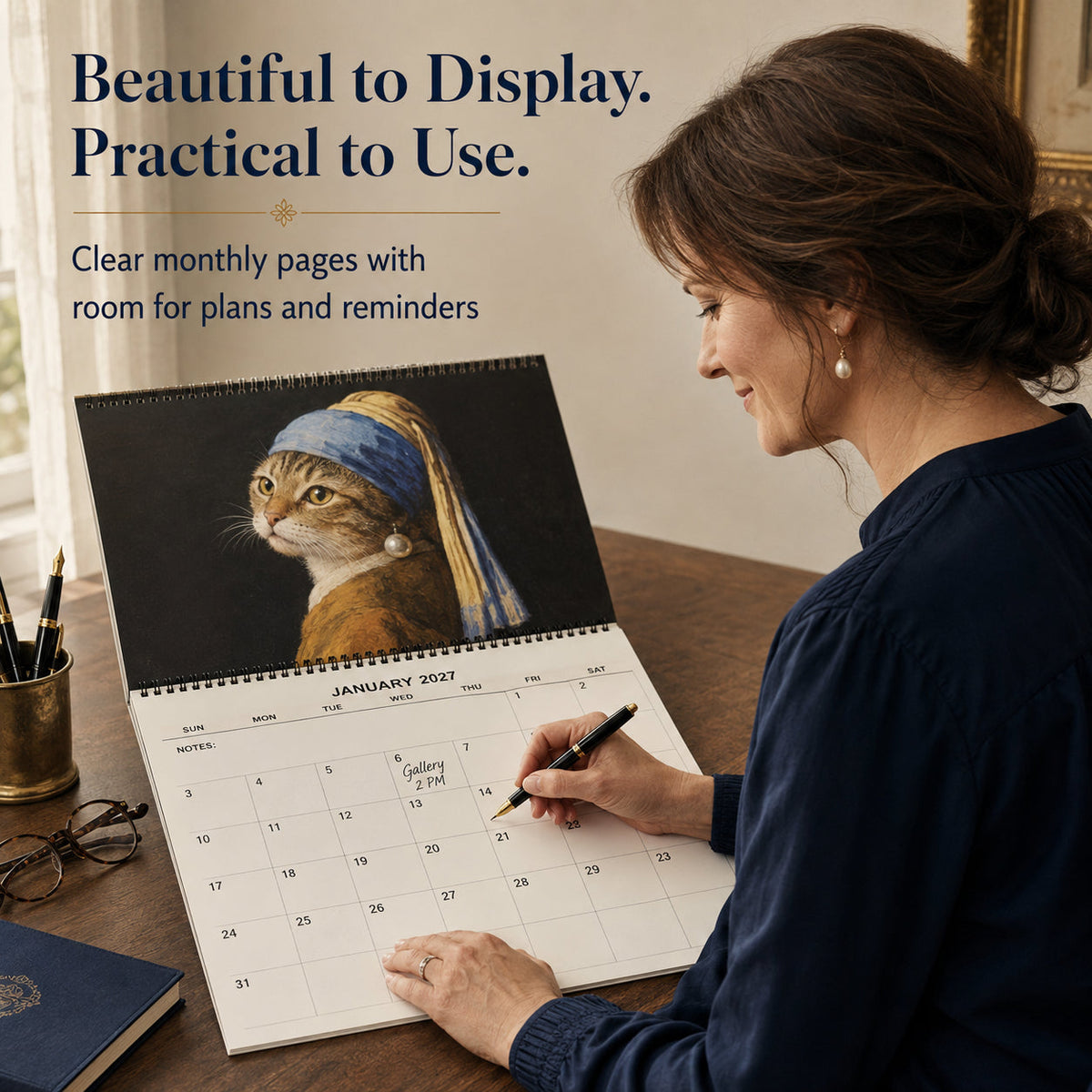 2027 Famous Painting Cat Calendar — 12 Masterpieces, One Curious Cat