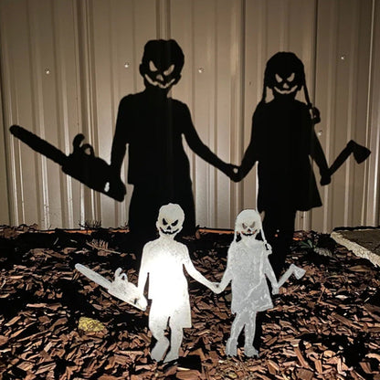 Metal Villain Shadow Caster Yard Stake with Ground Mount and Spotlight Projection