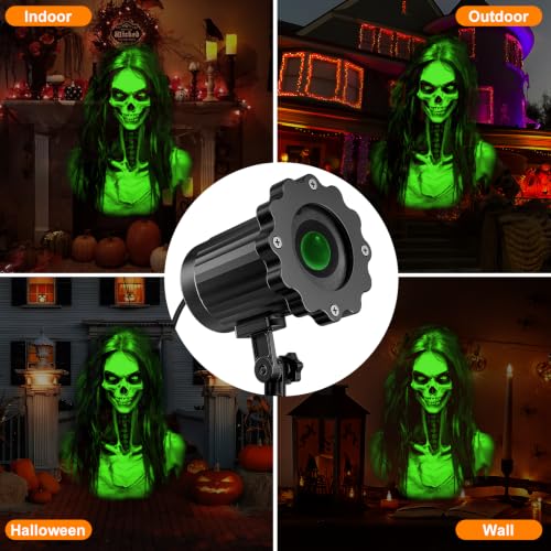 Skull Ghost Projector Light with 270° Rotation and 3D Moving Effect