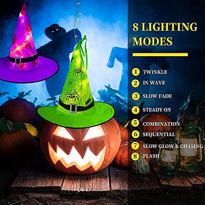 Witch Hat String Lights 44ft with 104 Warm White LEDs and 8 Light Modes