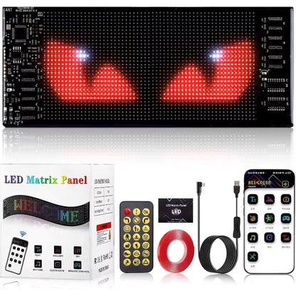 Car Windshield LED Display Panel with Remote Control and Music Sync
