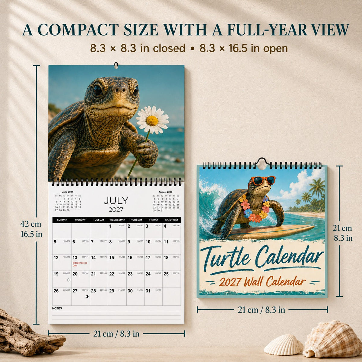 🐢 Ride the Waves Through 2027｜Turtle Wall Calendar